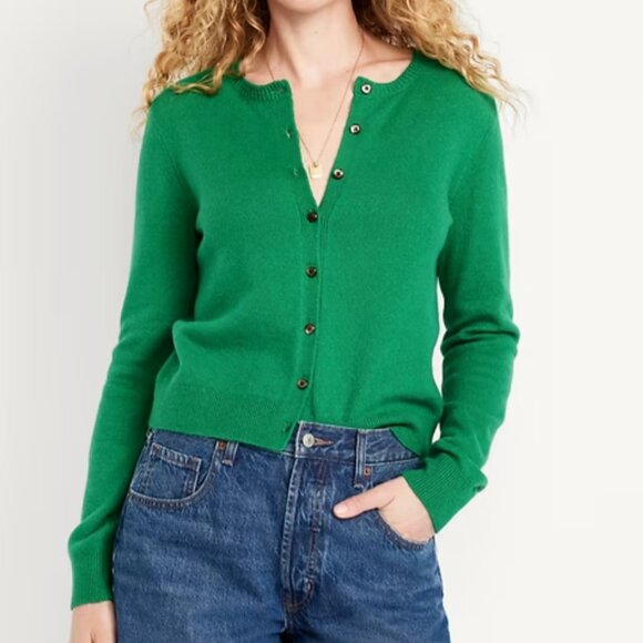 SoSoft Cropped Cardigan Sweater - Lime green - Picture 2 of 6